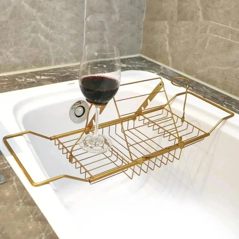 Bathtub Tray, Stainless Steel Shower Bathtub Caddy Tray Gold
